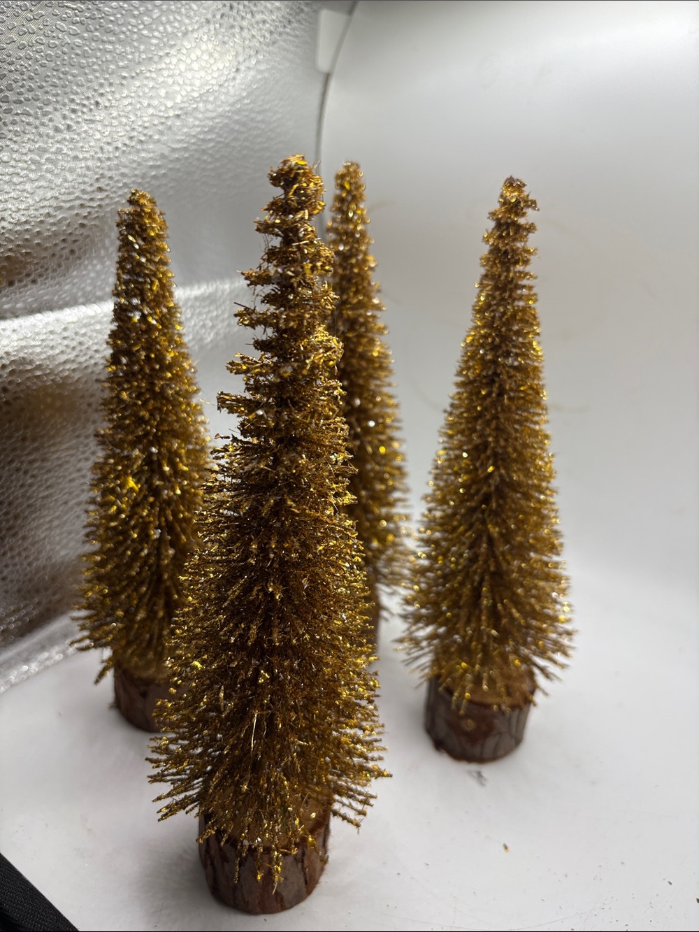 4 Vintage Bottle Trees Gold